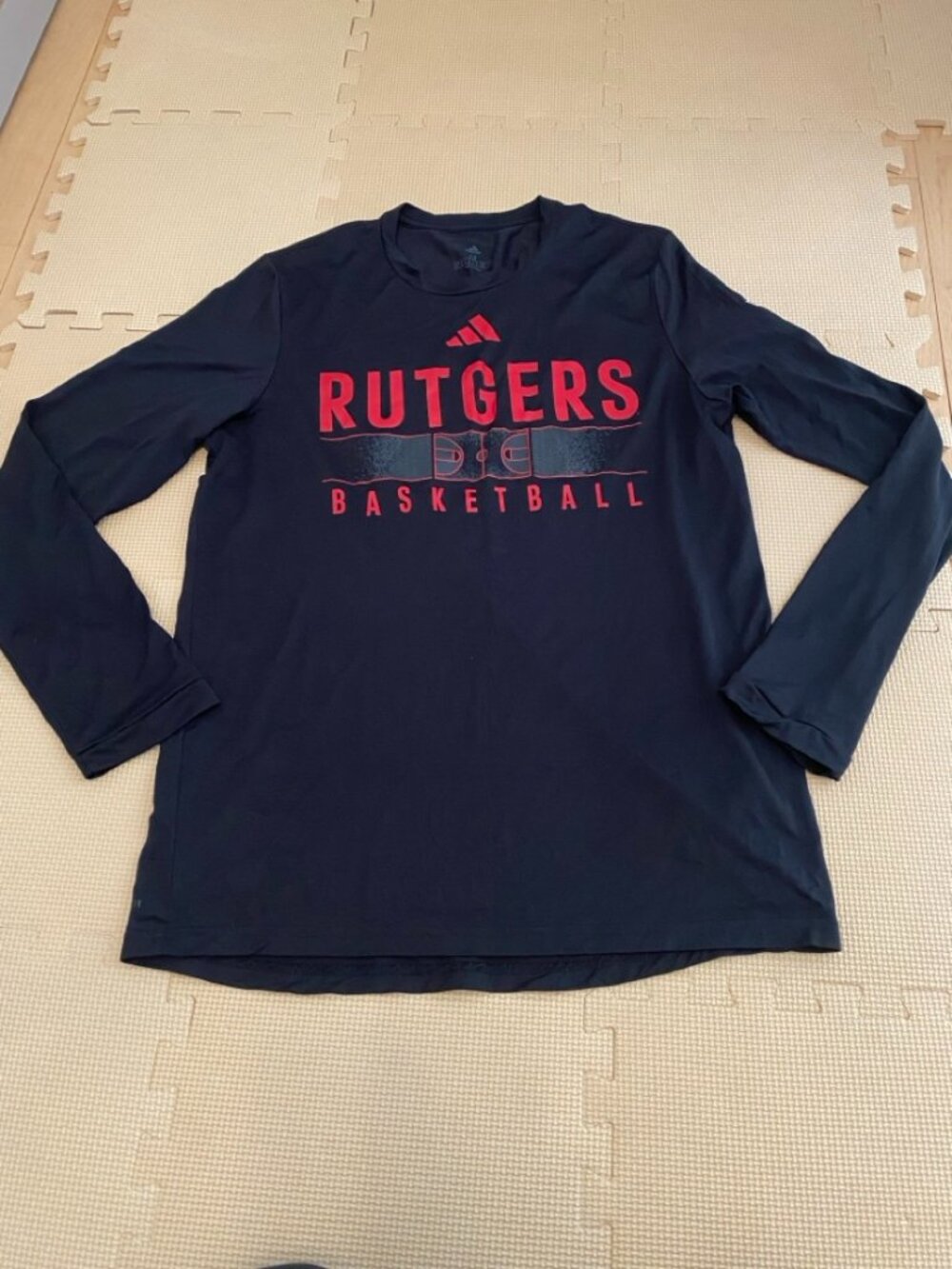 Adidas Rutgers Basketball Long Sleeve Shirt Black NWT Size M